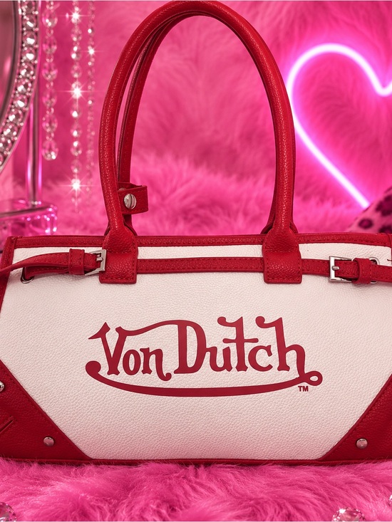 Von Dutch Handbags - Brand New w Original Tags! Authentic Von Dutch Lane Shoulder Bag in White/Red